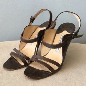 Manolo Blahnik Brown Ankle-Strap Sandals [size 39]